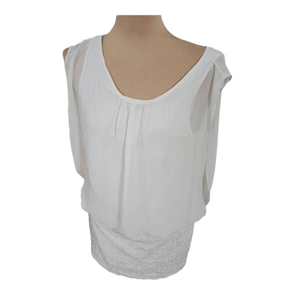 Aidan Mattox Ivory Sequin Skirt Blouson Cocktail Mini Dress Size 10 - Picture 2 of 10